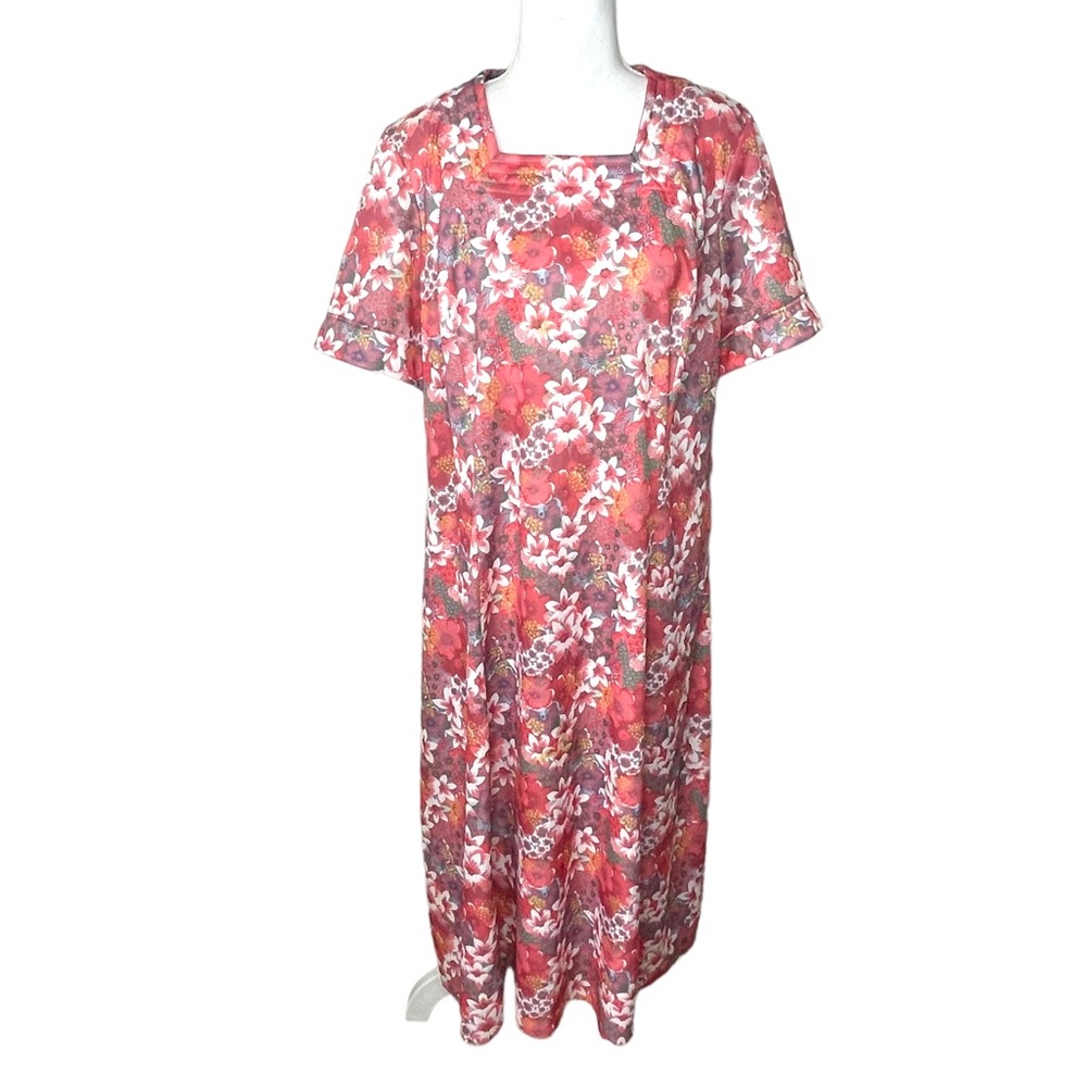 Handmade VTG '60s / '70s Pastel Floral Housedress Women's Size L/XL
